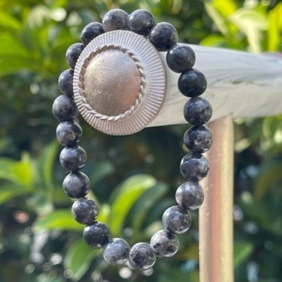 8mm Larvikite Chakra Bead Stretch Bracelet - Picture 1 of 8